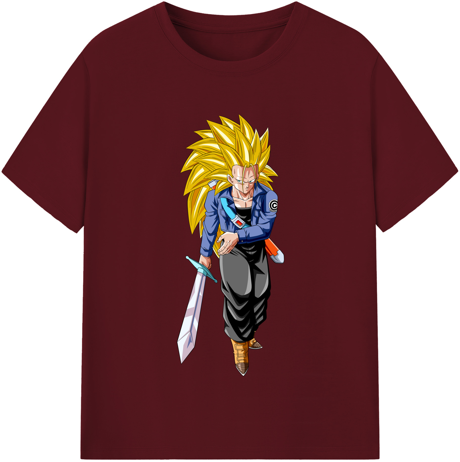（画像用） ドラゴンボール トランクス（Torankusu）DRAGON BALL Trunks 綿100％半袖Tシャツ（フロントプリント）